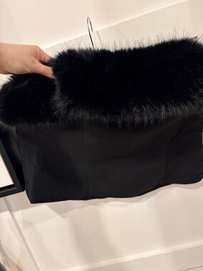 Black Faux Fur Top